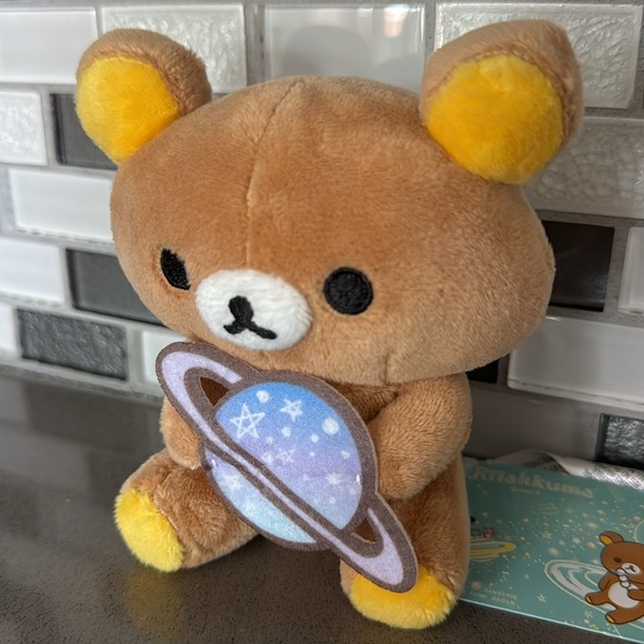 🪐San-X RILAKKUMA HOLDING PLANET Sitting Plush 5”Kawaii / Limited Edition NEW🪐 - Picture 3 of 16